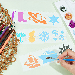 2 набор 2 стилей ПЭТ выдалбливают пластиковые трафареты для рисования шаблоны&nbsp;AJEW-GF0006-91A