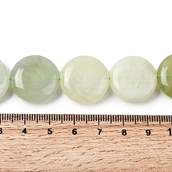 Природные плоские круглые Xiuyan нефрита бисер пряди G-L245-03B