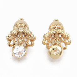 Латунные микропаве прозрачные подвески с фианитом&nbsp;KK-R126-038-NF