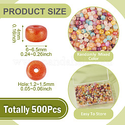 500 шт. окрашенные в духовой технике непрозрачные стеклянные бусины&nbsp;DGLA-TA0001-44