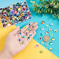 2 пакетик 2-х цветных стеклянных глаз-кабошонов&nbsp;KY-PH0001-56