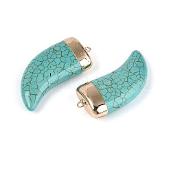 Большие подвески в форме бивня из окрашенной синтетической бирюзы&nbsp;TURQ-T004-22