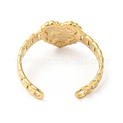 Ионное покрытие (ip) 304 нержавеющая сталь сердце со словами люблю тебя открытое кольцо-манжета для женщин&nbsp;RJEW-I085-06G