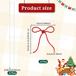 Стеклянный стразы синтетический каучук бант украшение для вечеринки&nbsp;HJEW-NB00230