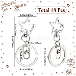 18 шт. поворотные застежки для брелка из сплава&nbsp;KEYC-SP0001-48A-P
