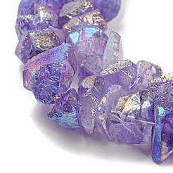 1 нить гальванизированных бусин из натурального кварца&nbsp;G-PA0001-18E