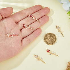 6 шт. 2 цвета латунные подвески с микропаве и кубическим цирконием&nbsp;KK-HS0015-17