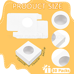 Пустые картонные бумажные коробки для мыла ручной работы с круглым видимым окном CON-WH0086-178B