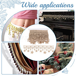 5 ярд ленты из металлической пряжи с цветочной кружевной отделкой SRIB-HY0001-07D