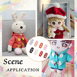 64 шт. 8 цвета пластиковые пуговицы BUTT-FG0001-36