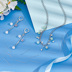 60 шт. 2 стиля 925 булавки с плоской головкой из стерлингового серебра STER-PH0001-88