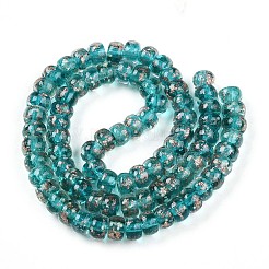 Светящиеся стеклянные бусины ручной работы из золотой фольги&nbsp;FOIL-N029-02A-05