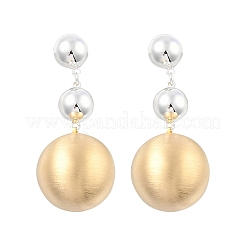 Круглые латунные серьги-гвоздики для женщин EJEW-U055-24GP