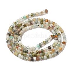 Нити бусин из натурального зеленого рутилированного кварца G-RM241221-O3