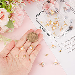 16 шт. фурнитура для сережек-гвоздиков в виде цветка из латуни&nbsp;KK-BBC0007-07