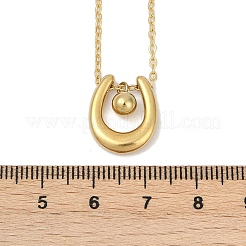 Ожерелья из нержавеющей стали 304 в форме буквы U с подвеской в виде шара&nbsp;LS-NJEW-V004-01G