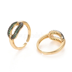 Латунные микро проложить манжеты кольца кубического циркония ZIRC-Q205-08