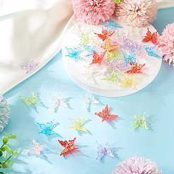 70шт 7 цвета прозрачные акриловые бусины OACR-TA0003-44