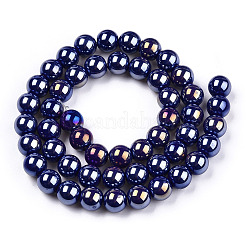 Гальванические непрозрачные стеклянные бусины GLAA-T032-P8mm-AB03