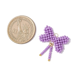 Подвески-бантики из стеклянных бус PALLOY-MZ01055-05