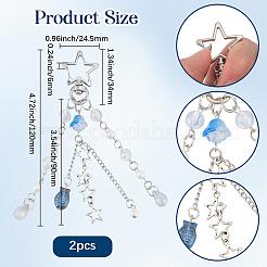 2 шт. пластиковая рыбка и капля с подвеской в виде звезды из сплава&nbsp;KEYC-BBC0001-05