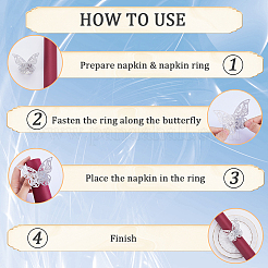 Бабочки бумажные кольца для салфеток AJEW-WH0348-03C