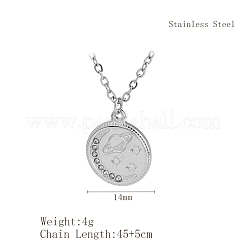 Стильные плоские круглые подвески из нержавеющей стали 304 с планетами для ежедневного ношения у женщин. XZ6371-1