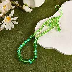 Круглые мобильные ремешки из синтетического лунного камня с бусинами&nbsp;HJEW-SW00042-02