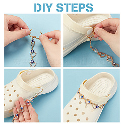 1 комплект эмалевых кристаллов из сплава со стразами в форме сердца и звеном для украшения обуви в виде сглаза FIND-NB0004-13