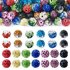 52шт 13 цвета бусины из полимерной глины со стразами RB-TA0001-21