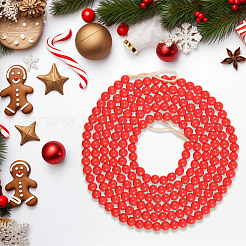 Деревянные круглые бусины подвесные украшения для рождественских украшений&nbsp;HJEW-WH20003-49A