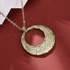 Плоские круглые подвески из нержавеющей стали 304&nbsp;NJEW-M096-26G