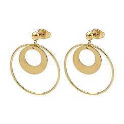 Серьги-гвоздики из нержавеющей стали 304 с ионным покрытием (IP)&nbsp;EJEW-D350-02G