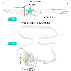 2 шт. кружевные повязки на голову и ожерелья-чокеры из кружевной ткани DIY-GF0004-63