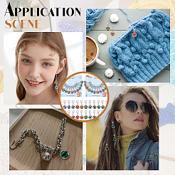 Стеклянные плоские круглые маркеры петель с замком HJEW-PH01713