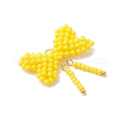 Подвески-бантики из стеклянных бус&nbsp;PALLOY-MZ01055-01