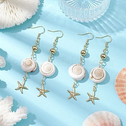 Серьги с подвесками из натуральной ракушки глаза Шивы&nbsp;EJEW-JE05798