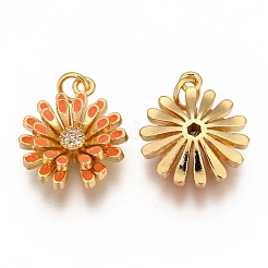 Латунные микропаве прозрачные подвески с фианитом&nbsp;ZIRC-B002-34G-F