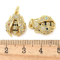 Подвески из латуни с микро-паве в виде божьей коровки и кубического циркония&nbsp;KK-Z053-03G