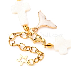 Женские браслеты из ракушек и жемчуга из бисера BJEW-JB12427