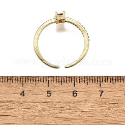 Манжеты из латуни с микро паве кубический цирконий для женщин&nbsp;RJEW-H247-19G-02