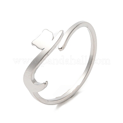 Не тускнеющее кольцо из нержавеющей стали 304 с кошкой RJEW-M149-34P