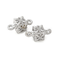 Шармы-соединители из латуни с микропаве из кубического циркония KK-U056-18P