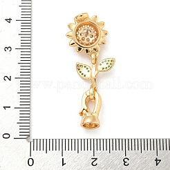 Латунные микро проложить кубического циркония раз за застежками KK-Z072-18G