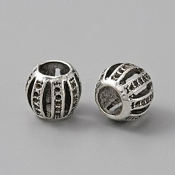 Европейские сплавочные бусины тибетского стиля &nbsp;TIBEB-WH0001-28