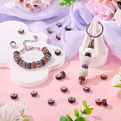 105шт 3 цвета полимерная глина горный хрусталь европейские бусины&nbsp;CPDL-TA0001-02