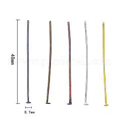 200 шт. 5 цвета железные плоские булавки с головкой IFIN-CJ0001-41