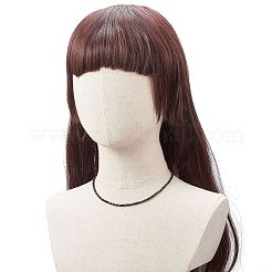 Женское колье из бисера из натуральной черной шпинели NJEW-JN04111-04