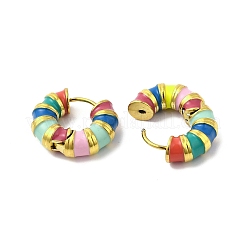 Круглые серьги-кольца с эмалью EJEW-Q704-05G-06