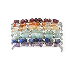 7шт 7 цвета браслеты из натуральных драгоценных камней BJEW-JB11835